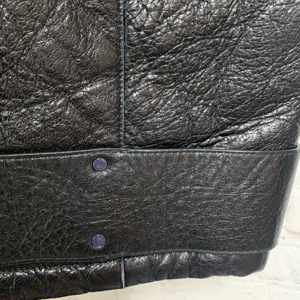 RARE H&M Autumn Collection 2013 Black Shearling Leather Moto Vest Size XS 40” - Picture 7 of 10